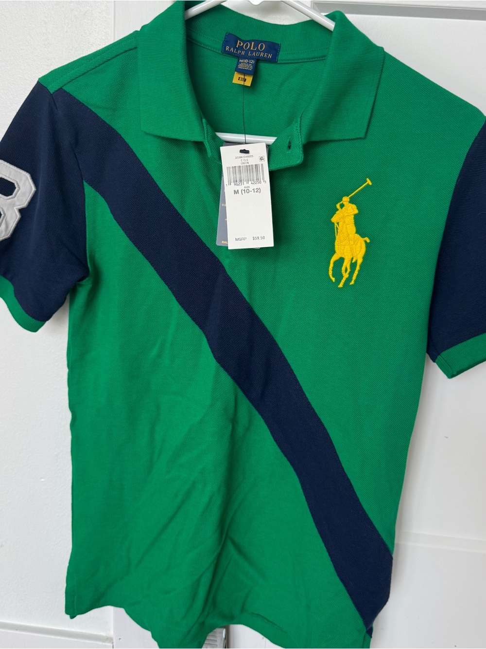 Ralph Lauren Boys youth Green Polo size medium 10-12